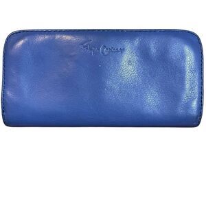 Foley & Corrina Bright Blue Leather Wallet with Gold Tone Hardware